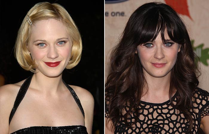 Zooey Deschanel with and without bangs