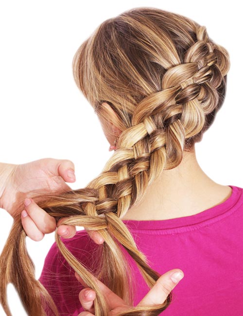 5-strand side braid hairstyle for work or gym