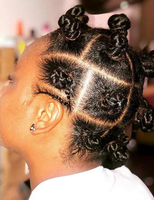 Bantu knot protective hairstyle