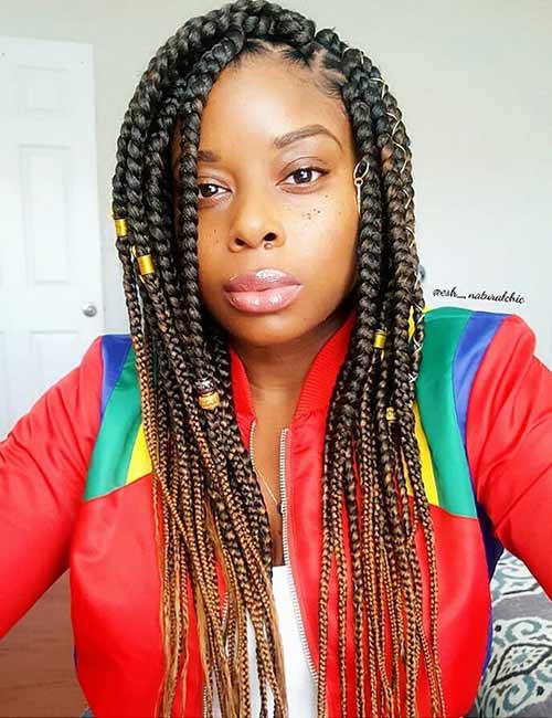 Beaded braids protective hairstyle