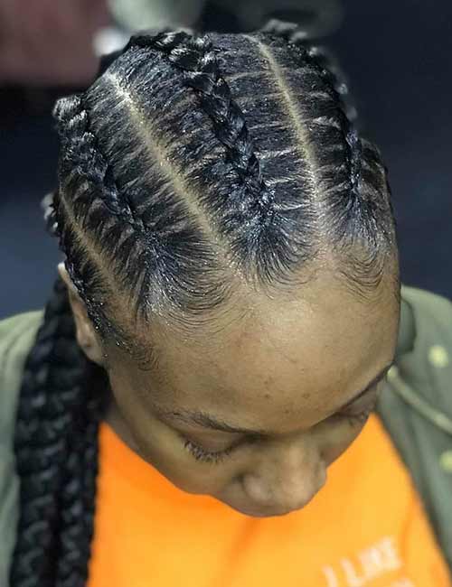 Black Dutch braids protective hairstyle