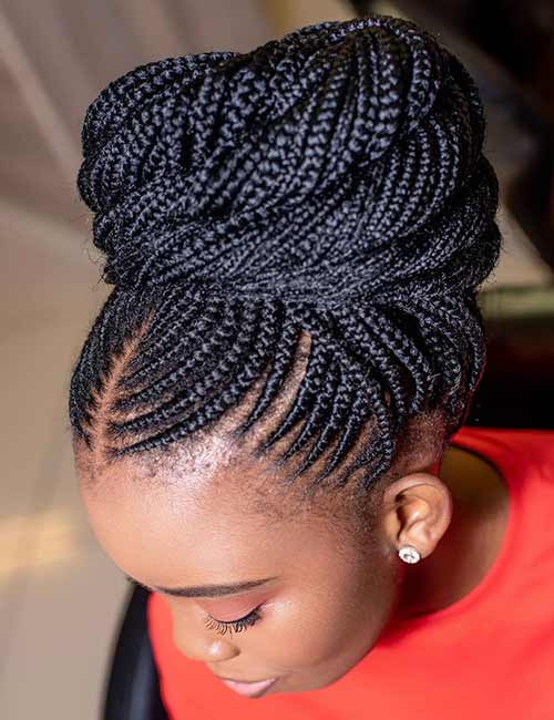 Braided bun protective hairstyle