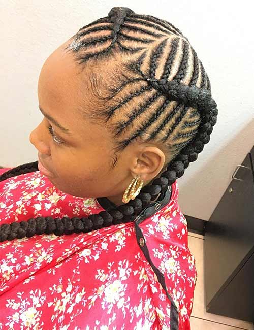 Braided feed ins protective hairstyle