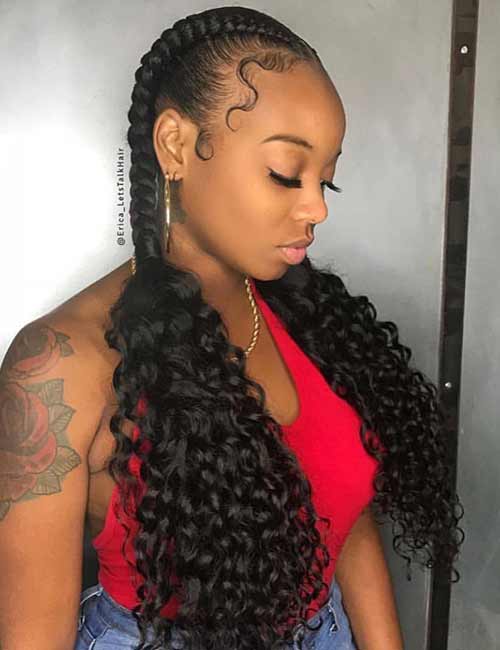 Braided pigtails protective hairstyle