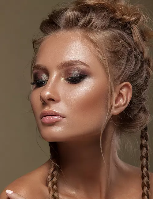 Double Side Braids With Top Knot