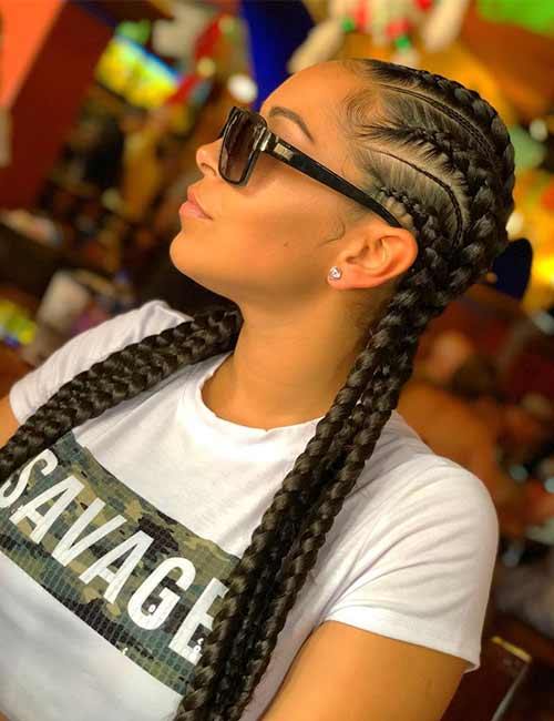 Feed-in braids protective hairstyle