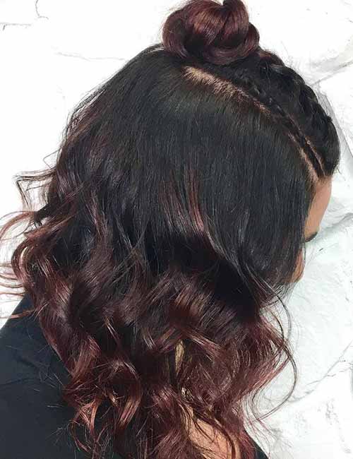 French half up-half down hairstyle