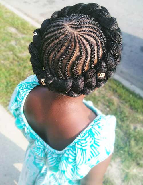 Halo braids protective hairstyle