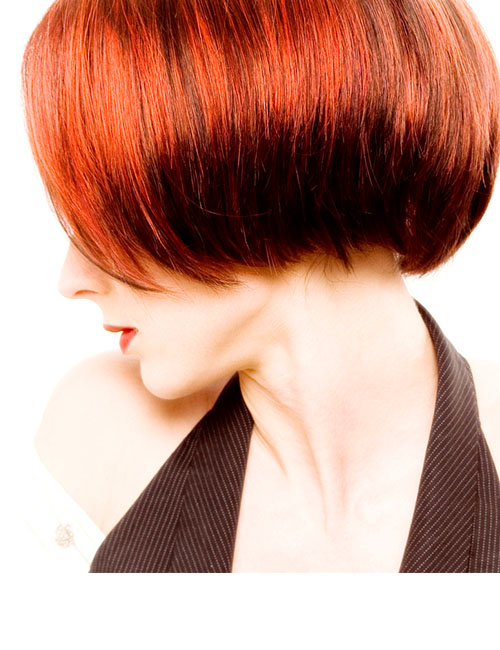 Red inverted bob