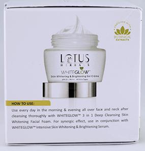 lotus herbals skin whitening & brightening gel crème