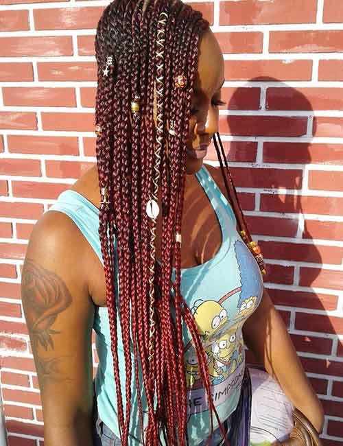 Multiple accessories a protective hairstyle
