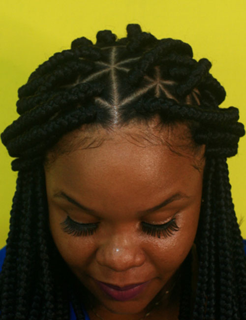 Pattern jumbo braids protective hairstyle