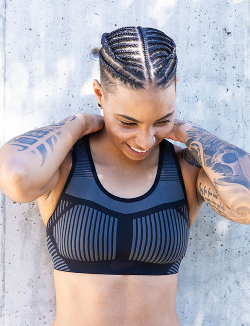 Patterned cornrows protective hairstyle