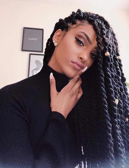 Senegalese twist protective hairstyle