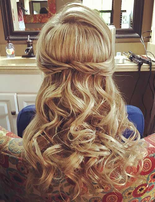 Simple twisted half up-half down hairstyle