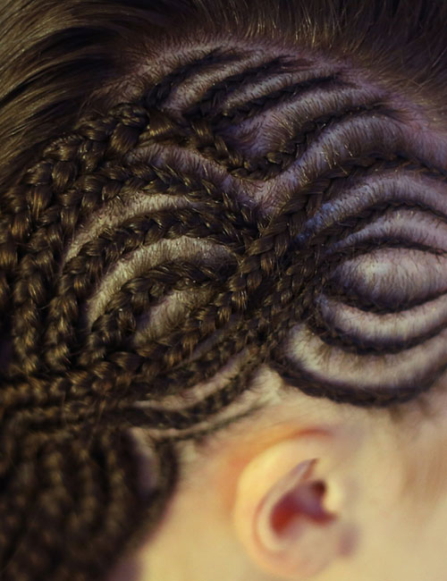Spider web pattern braids protective hairstyle