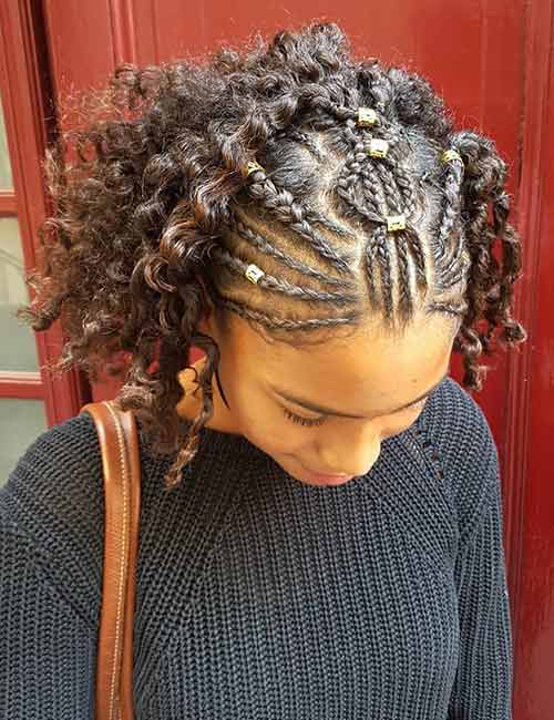 Spider web pattern braids protective hairstyle