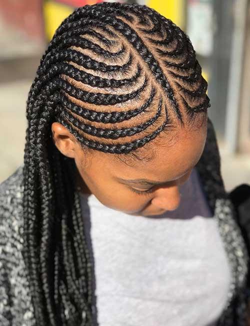 Middle braid protective hairstyle