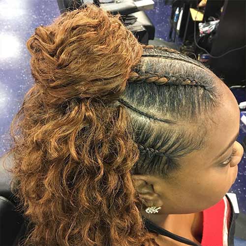 Top braids protective hairstyle