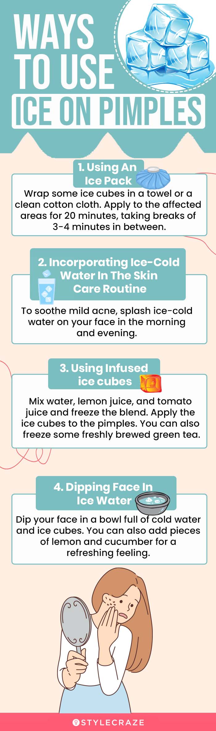 ways to use ice on pimples (infographic) 