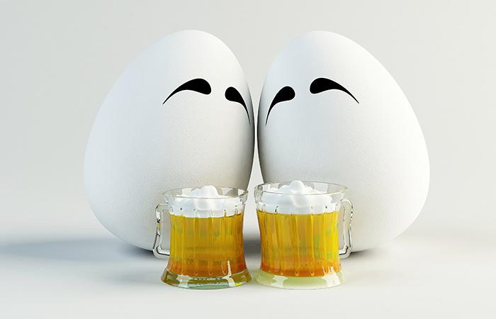 Dense hair - beer and egg