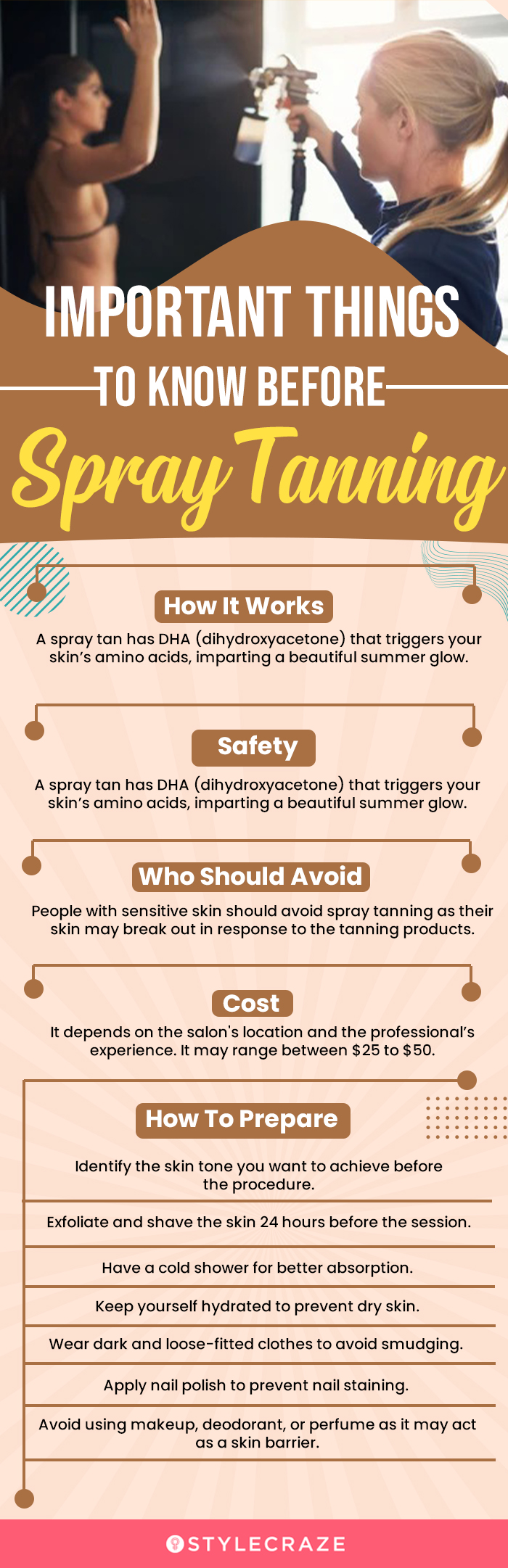 important things to know before spray tanning (infographic)