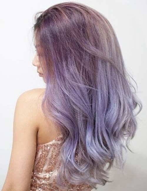 Lilac ombre hair color for east Asian ladies