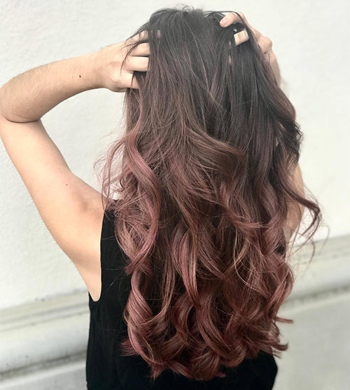 Ombre rose brown hair color
