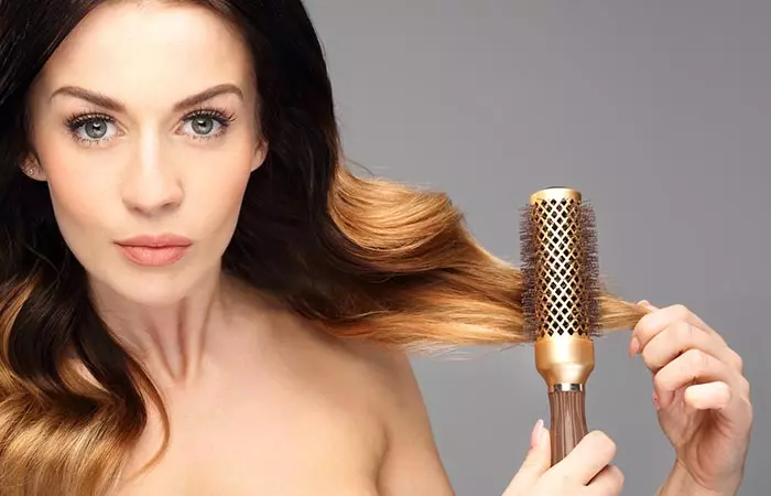 Make thin hair look thicker with a round brush
