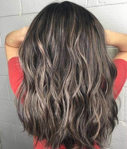 Ash brown hair color with smokey dimensions