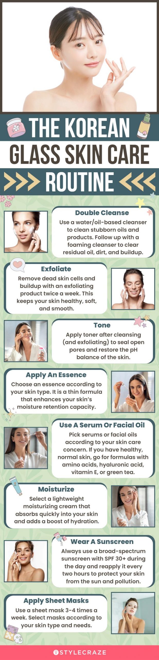 The Korean Glass Skin Care Routine (infographic)