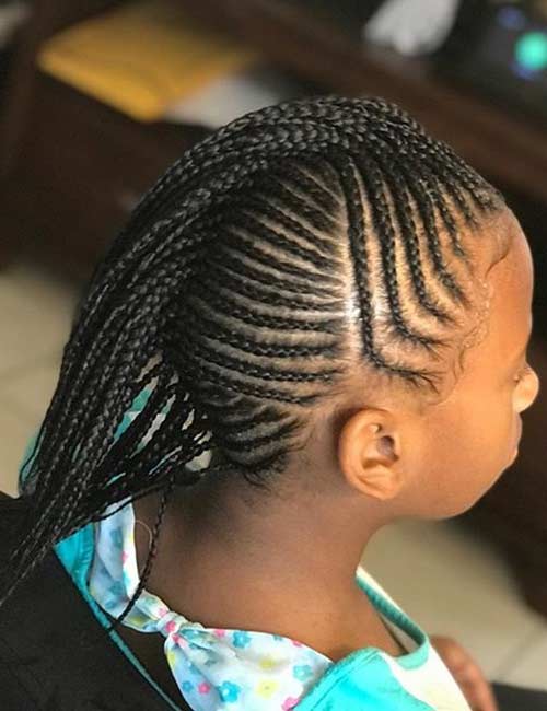Aligned braided mohawk hairstyle