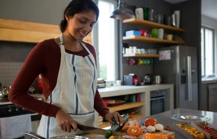 An Indian mom cooking