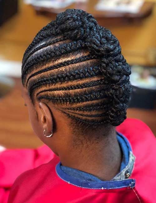 Attached braided mohawk hairstyle