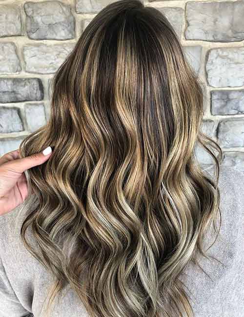 Blonde baby highlights and balayage for brown hair