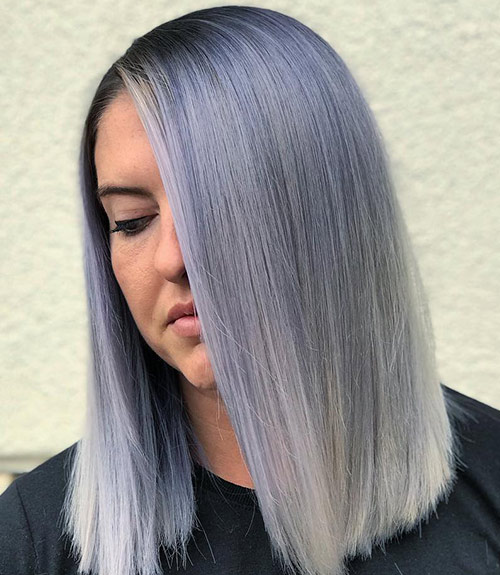Hairstyle for blue-gray ombre hair