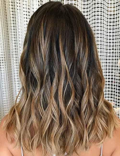 Caramel waves for medium length hair