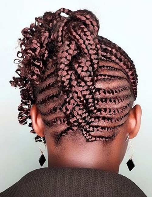 Close braided mohawk hairstyle