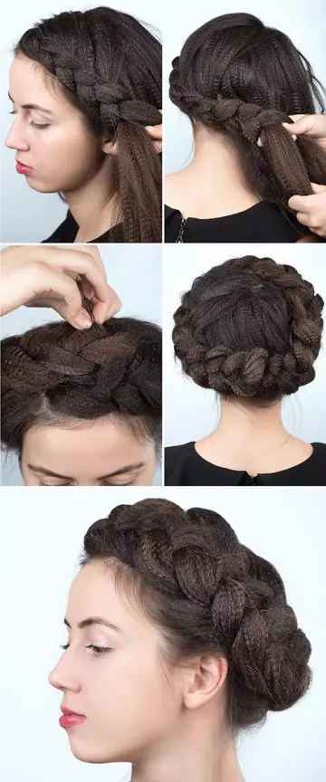 Crown braid hairstyle