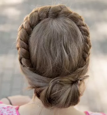 Crown braided updo hairstyle