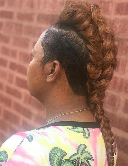 Double braided mohawk hairstyle