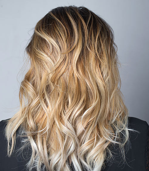 Hairstyle with frosted tips for blonde hair