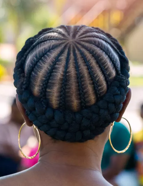 Goddess crown braid hairstyle