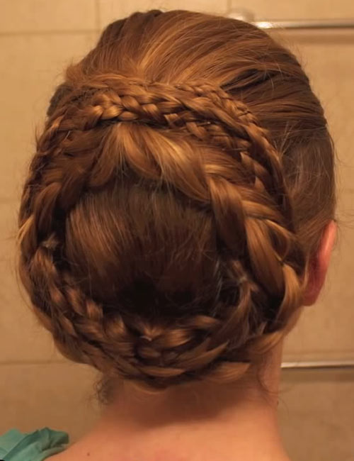 Greek crown braid hairstyle