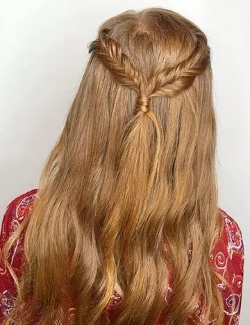 Half fishtail crown braid hairstyle