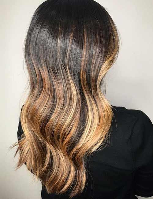 Honey blonde ombre medium length haircut