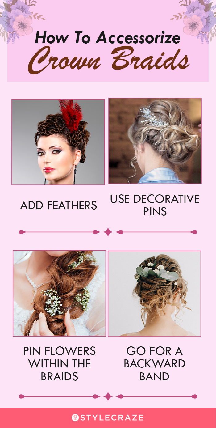 how to accessorize crown braids (infographic)