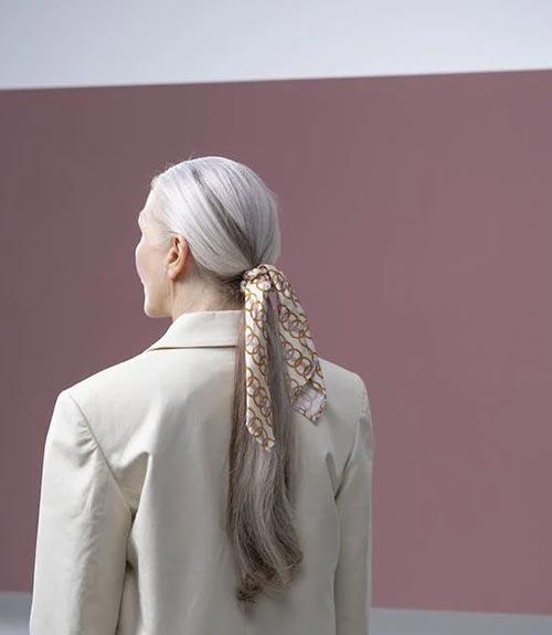Low Ponytail With A Scarf