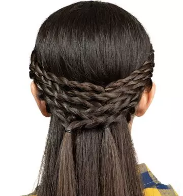 Multi-braid crown braid hairstyle