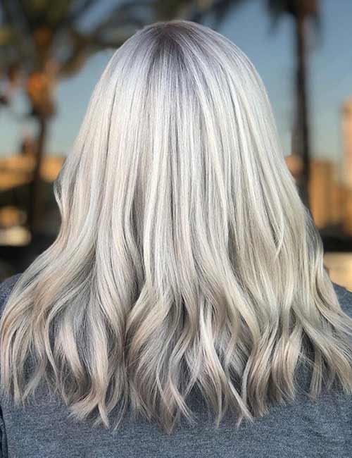 Platinum blonde for medium length hair